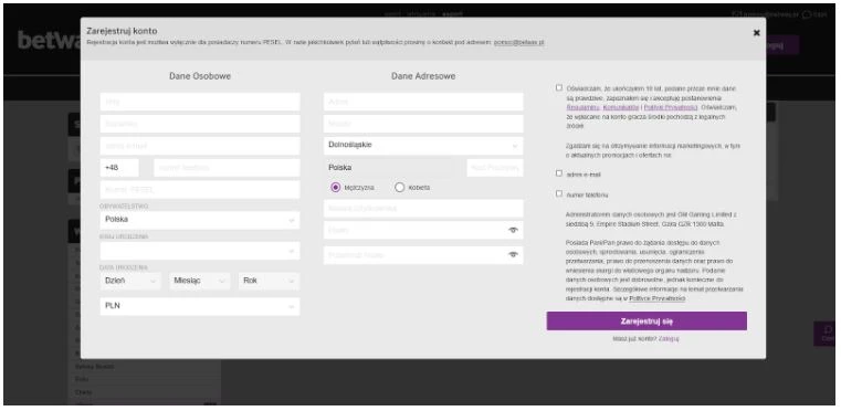 betway rejestracja