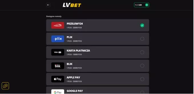lvbet metody platnosci