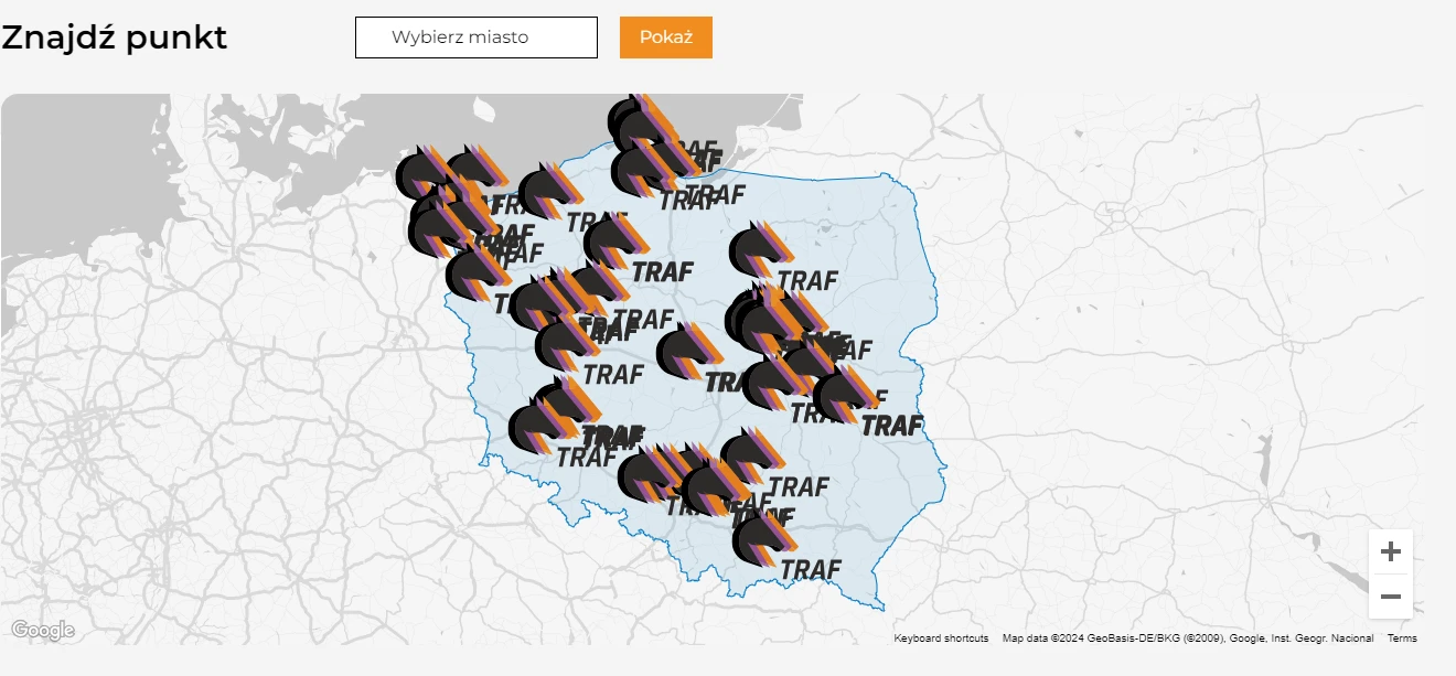 trafonline znajdz punkt